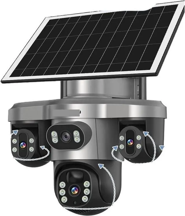 Main image of 20MP 10X Optical Zoom Three PTZ Lens Solar Camera Outdoor WiFi/4G Three Screen Auto Tracking Security Cameras V380 Pro(WiFi No Zoom 64G)