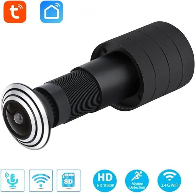 Alt view image 2 of 5 - 1080P Mini WiFi Door Eye Camera Hole Wide Angle FishEye Lens 1.66mm Peephole CCTV Network Audio Horn P2P