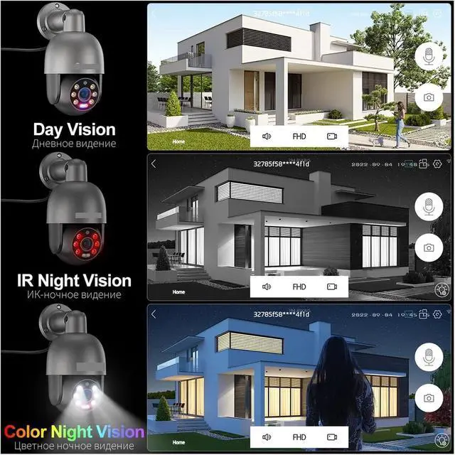 Alt view image 6 of 6 - Techage 4K 8MP 5MP PTZ Security POE IP Camera CCTV Surveillance Video Camera Outdoor Ai Human Detection Two Way Audio ONVIF(5MP POE Camera 32G)