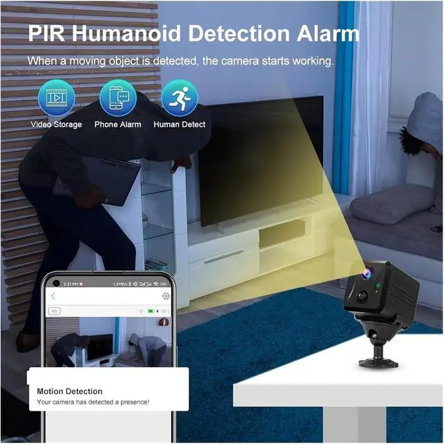 Alt view image 4 of 7 - 5MP 4G SIM Mini Camera WiFi IP Cameras Humanoid Detection Battery Power CCTV Home Surveillance Camera(4G Cam Add 128GB)