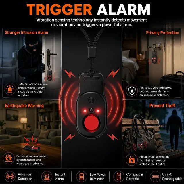 Alt view image 6 of 7 - Hidden Camera Detector and RF Detector, 2-Device Privacy Kit with Magnetic Finder, Camera Lens Search, Infrared Detection, Trigger Alarm for Travel, Hotel, Car, Office