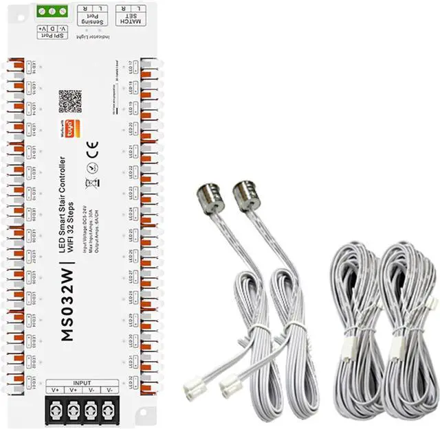 Main image of Tuya Smart APP WiFi Home Stairway Lighting Strip LED Motion Sensor Automatic Controller Kit 12V 24V 32 Channels (Wi-Fi)