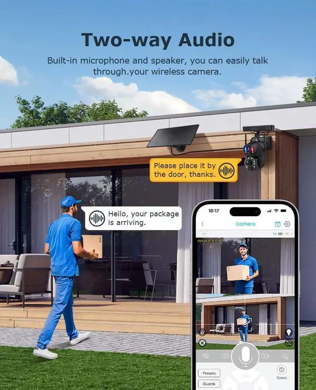 Alt view image 7 of 7 - 6MP Dual Lens Solar Security Camera Outdoor, 36X Optical Zoom WiFi & 4G LTE PTZ Camera with Full Color Night Vision, 2-Way Audio, IP66 Waterproof Metal Home Surveillance Camera