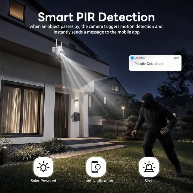 Alt view image 5 of 7 - 2K Solar Security Cameras Wireless Outdoor, WiFi Cameras for Home Security