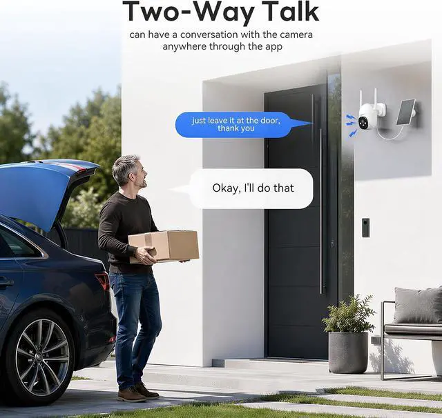 Alt view image 6 of 7 - 2K Solar Security Cameras Wireless Outdoor, WiFi Cameras for Home Security