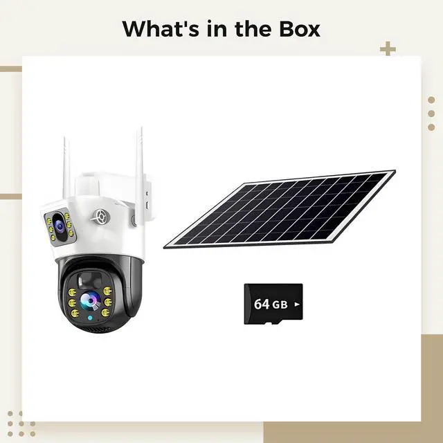 Alt view image 2 of 5 - 4G Cellular Security Camera with 64 GB Card, V380 Solar 360 Degree Camera, 4 MP Clarity, Outdoor Waterproof, Night Vision, Remote Access