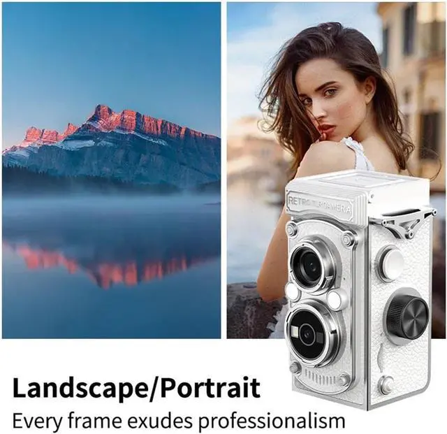 Alt view image 6 of 7 - Retro Camera Dual Lens Design Infrared Night Vision Function Manual Joystick Operation HD Mini Portable Nostalgic(64GB TF Card,LK-019 Green)