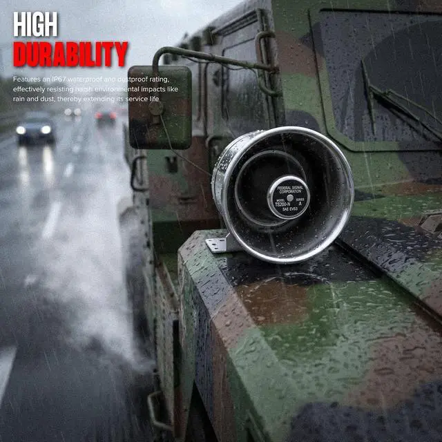 Alt view image 6 of 7 - 8 Tones 200W Emergency Warning Police Siren, Siren Speaker PA System for Car, DC12V Car Alarm Horn Kit with Handheld Microphone & Horn Speaker, for Firefighter Ambulance Truck SUV ATV UTV