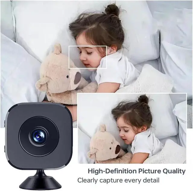 Alt view image 4 of 7 - 4K Mini Full-Color Night Vision High-Definition WiFi Surveillance Waterproof Mobile Motion Detection Intelligent Camera(Black)