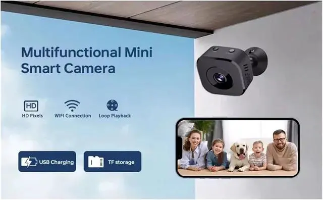 Alt view image 5 of 7 - 4K Mini Full-Color Night Vision High-Definition WiFi Surveillance Waterproof Mobile Motion Detection Intelligent Camera(Black)