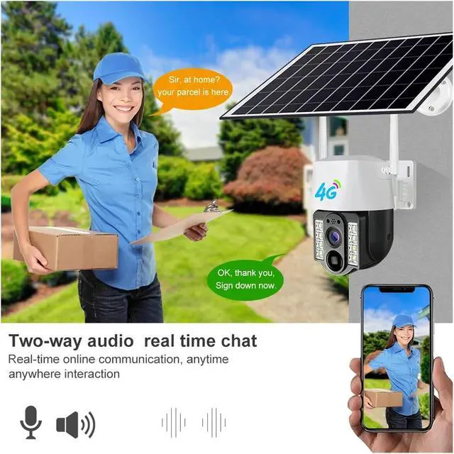 Alt view image 5 of 7 - 4G Sim Solar Camera Outdoor Wireless IP Camara Low Powered Battery PIR Motion Detection Waterproof CCTV Home Security Protection(4G Camera)