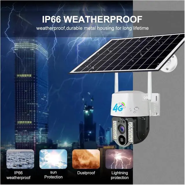 Alt view image 7 of 7 - 4G Sim Solar Camera Outdoor Wireless IP Camara Low Powered Battery PIR Motion Detection Waterproof CCTV Home Security Protection(4G Camera)