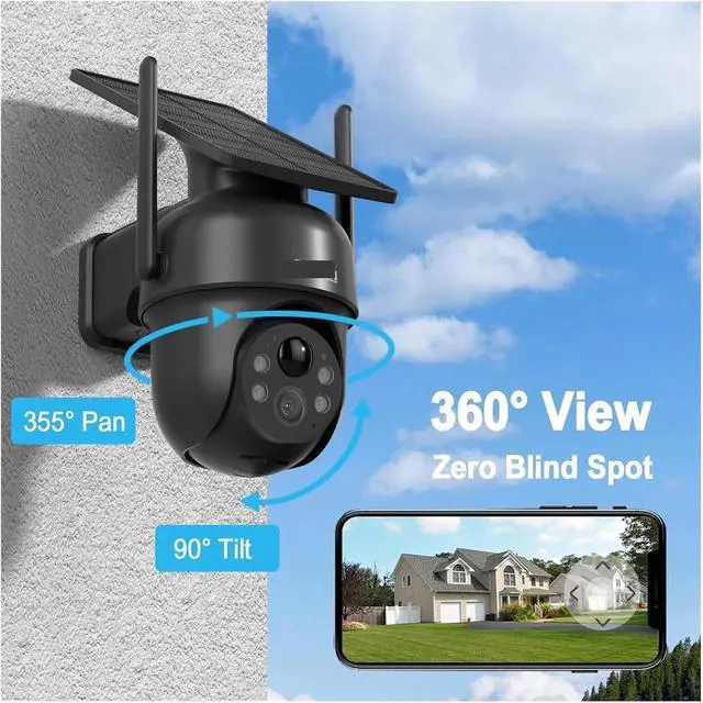 Alt view image 3 of 6 - 5MP Solar Surveillance Camera Wifi Security Camera Outdoor Wireless Flash Spotlight IP66 Waterproof Smooth Two Way Audio