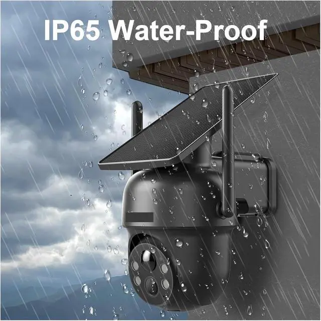 Alt view image 5 of 6 - 5MP Solar Surveillance Camera Wifi Security Camera Outdoor Wireless Flash Spotlight IP66 Waterproof Smooth Two Way Audio