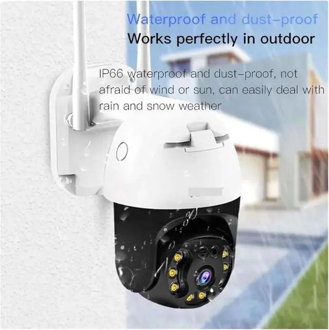 Alt view image 2 of 4 - Outdoor Security Wireless 3MP IP Camera Smart Home Dome Waterproof Color Night Two Way AI Human Detection Camera(UK Plug)