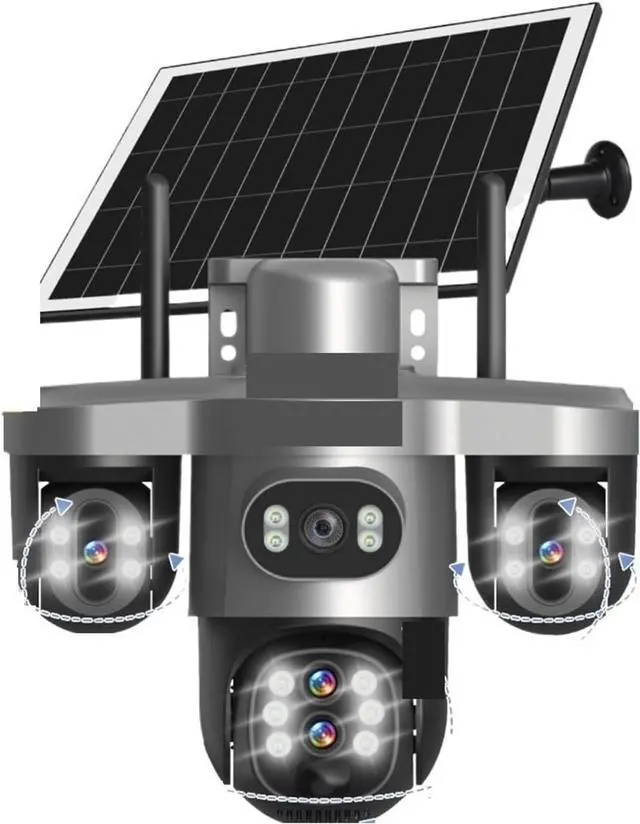 Main image of 10X Optical Zoom 4G Solar Camera Wifi Outdoor 20MP Four Lens 3 Screens CCTV PIR Human Detect Security Cameras(WiFi 10XZoom Add 32G)