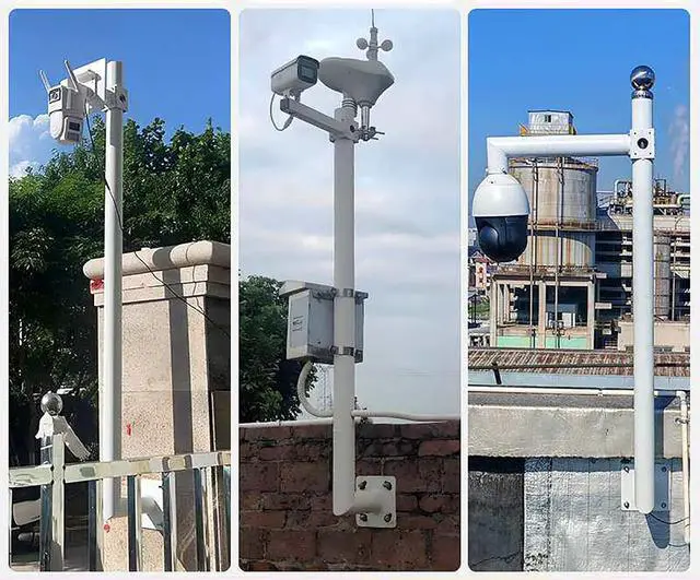 Alt view image 6 of 6 - This Universal Surveillance Camera Pole Mount Bracket, Wide View Monitoring for Outdoor Security, Wall or Pole Mount for Dome/Bullet Cameras