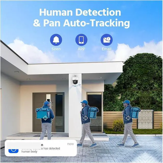Alt view image 6 of 6 - 3K Mini PT Speed Dome PoE Security Camera, Smart Dual Light Night Vision Human Detection Two-Way Audio