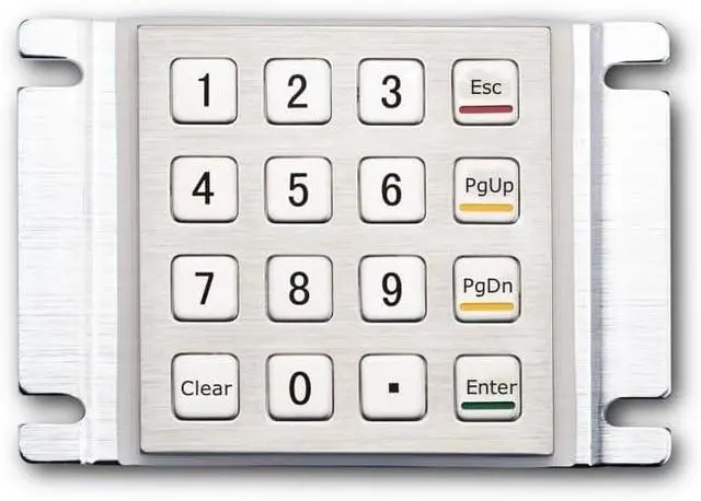 Alt view image 2 of 6 - 16 Keys Waterproof Rugged Panel Mount Metal Keypad For Access Control And Parcel Locker(RS232 Interface,Layout 2)