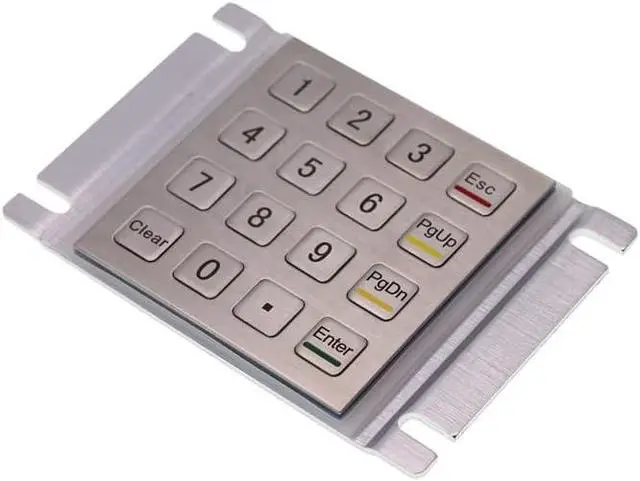 Alt view image 3 of 6 - 16 Keys Waterproof Rugged Panel Mount Metal Keypad For Access Control And Parcel Locker(RS232 Interface,Layout 2)