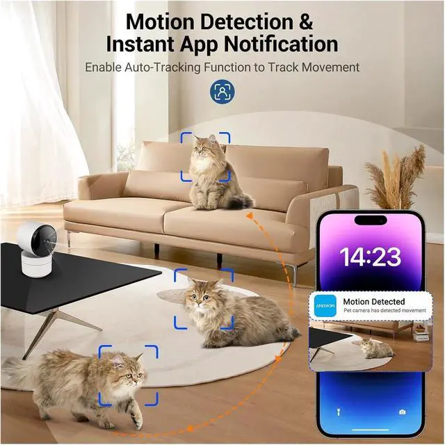 Alt view image 4 of 6 - 2K Indoor Camera 5/2.4G Wi-Fi Home Night Vision Security Camera 360-Degree Rotating Camera AI Motion Detection IP Camera(2PCS)