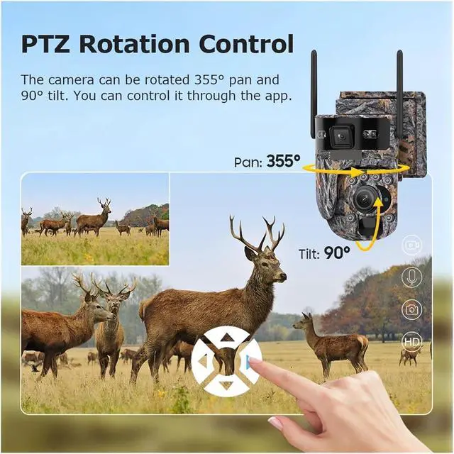 Alt view image 7 of 7 - 12MP 50X ZOOM Optical 4G Solar Camera Outdoor Camouflage Security Camera Wireless 360° Surveillance No Blind Spots(8M 12X 4G Camera)