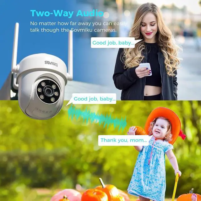 Alt view image 6 of 7 - SOVMIKU Vicohome 2CQ4 AI 2K Solar Security Camera and Plug-in, 24/7 Recording, Battery Powered,Two Way Audio,Motion Detection,Color Night Vision,Audible Flashlight Siren,180 Days Care Plan