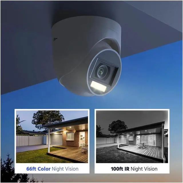 Alt view image 2 of 5 - 4Pcs 5MP CCTV Cameras IP67 Waterproof Video Surveillance Outdoor Dome Camera IR Cut Filter Camera Kit(Turrent)