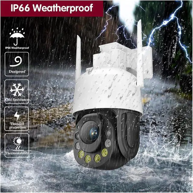 Alt view image 7 of 7 - 50X 30X Optical Zoom 5MP PTZ Security Camera Outdoor Waterproof Wifi PTZ IP Camera Color Night Vision CCTV Human Detection(US Plug,5MP Add 128G Card)