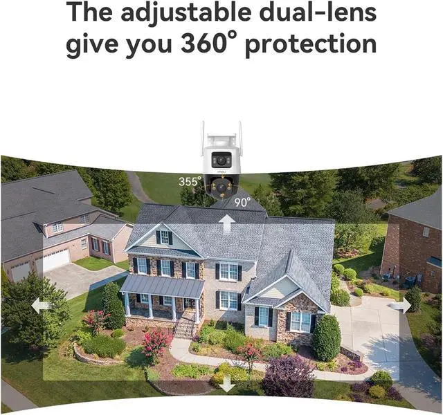 Alt view image 2 of 6 - 10MP IP66 Two Lens Resolution Wi-Fi Connection Smart Color Night Vision Smart Tracking Two-way Talk For Camer