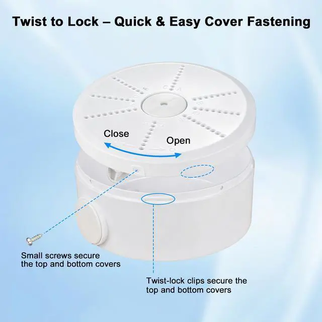 Alt view image 4 of 7 - 2026 New Security Camera Junction Box, Wall/Ceiling Mount for Indoor/Outdoor Camera, Weatherproof Cable Management Mount for Bullet Dome IP Cameras & Solar Panels. (10)