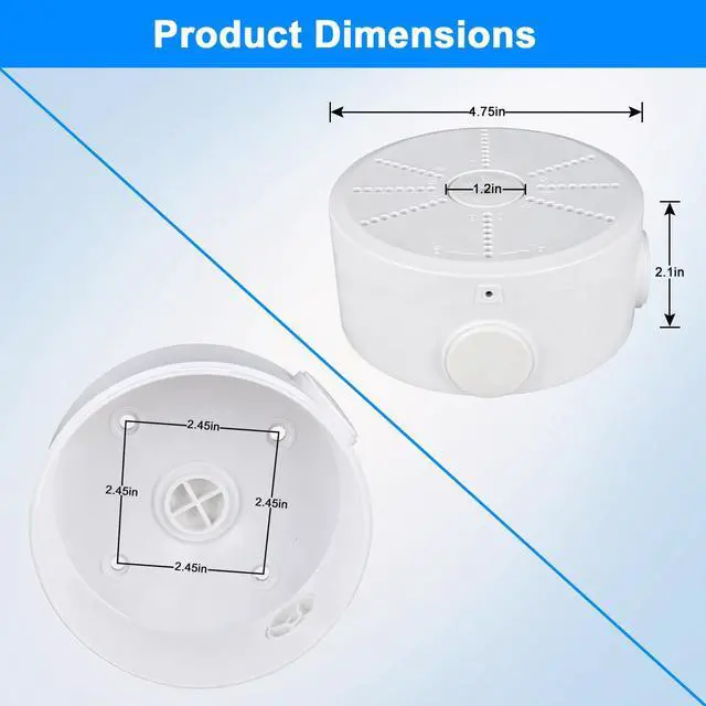 Alt view image 7 of 7 - 2026 New Security Camera Junction Box, Wall/Ceiling Mount for Indoor/Outdoor Camera, Weatherproof Cable Management Mount for Bullet Dome IP Cameras & Solar Panels. (10)