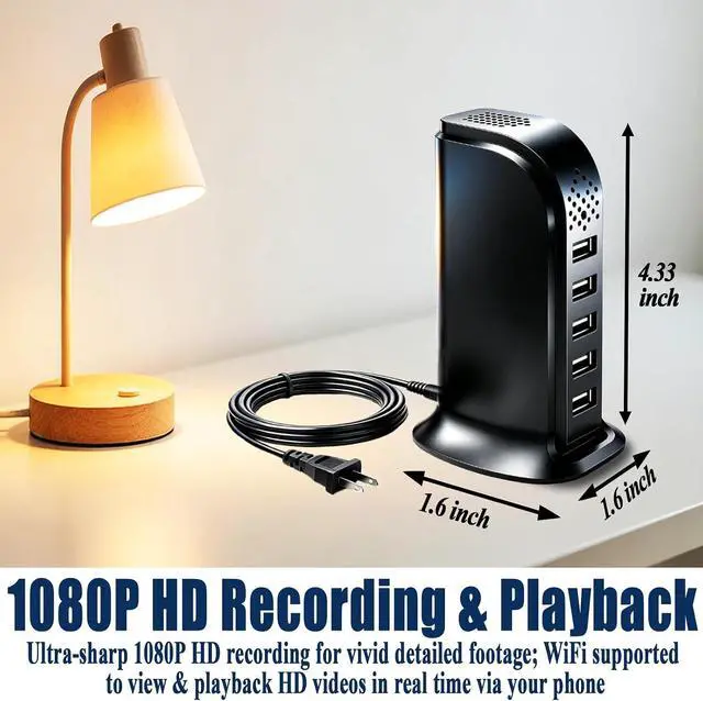 Alt view image 2 of 6 - USB Charger Hidden Camera, WiFi 1080P Nanny Cam Hidden Camera