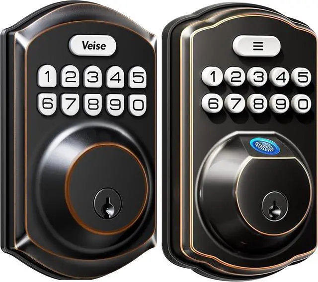 Main image of Veise KS02A Fingerprint Keyless Entry Door Lock + Veise VE001 Keyless Entry Door Lock with Keypad