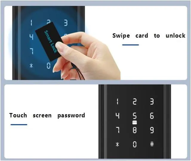 Alt view image 2 of 5 - smart Lock Touch Smart Lock with Handle Fingerprint Biometric Electronic Door Lock for Front Doors Easy to Install(Black)