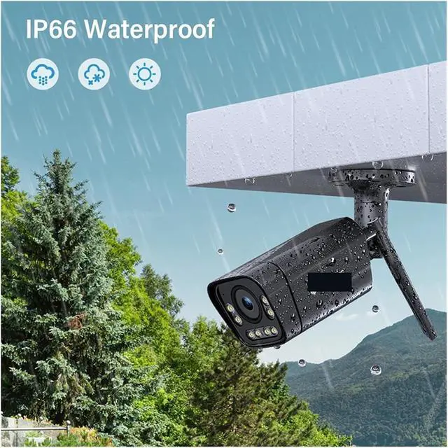 Alt view image 6 of 6 - IP Camera Real 4K 8MP 3840x2160P CCTV WiFi Color Night Vision Security Camera Human Car Detection Two Way Audio(US Plug,Real 4K Cam)