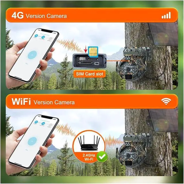 Alt view image 3 of 7 - 4K 8MP 12X Zoom 4G Solar Security Cameras Wireless Outdoor 360° View Animal Monitoring Camouflage Color Battery PTZ Cam(4G G 4MP No Zoom)