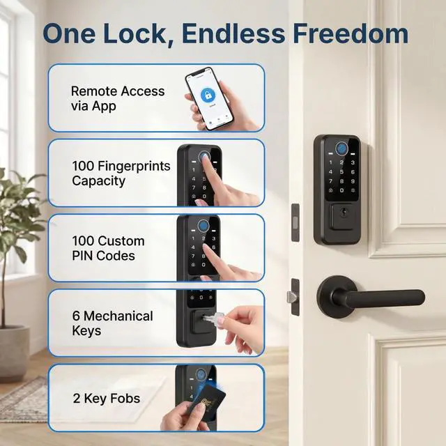 Alt view image 3 of 7 - Keyless Entry Door Lock for Front Door