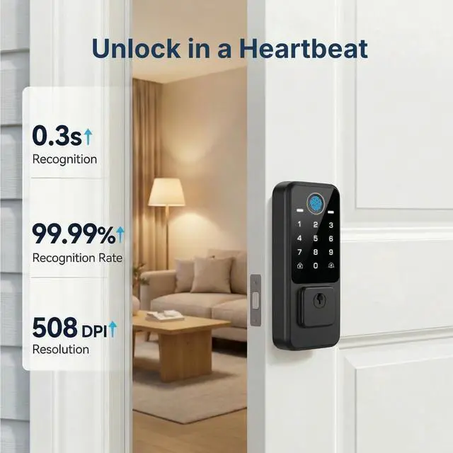 Alt view image 4 of 7 - Keyless Entry Door Lock for Front Door