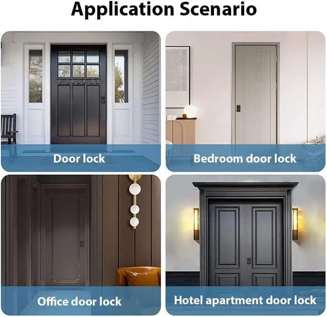 Alt view image 3 of 7 - Smart Lock Keyless Entry Door Lock TY APP Fingerprint Password Card Mechanical Key 5 Unlocking Methods Aluminum Alloy for Home Office