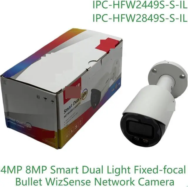 Alt view image 3 of 6 - IPC-HFW2449S-S-IL 4MP IPC-HFW2849S-S-IL 8MP Smart Dual Light Fixed-focal Bullet WizSense Network PoE Camera Built In MIC(2.8mm,4MP White)