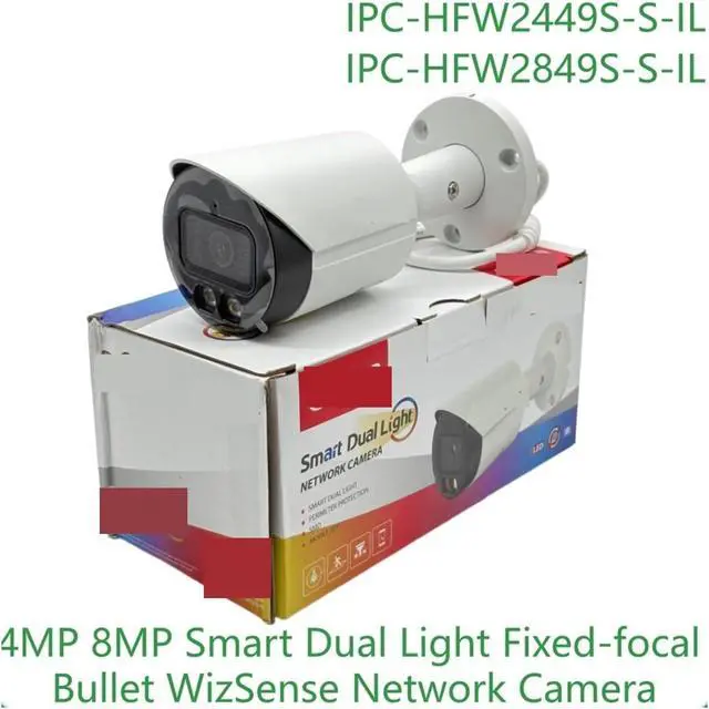 Alt view image 4 of 6 - IPC-HFW2449S-S-IL 4MP IPC-HFW2849S-S-IL 8MP Smart Dual Light Fixed-focal Bullet WizSense Network PoE Camera Built In MIC(2.8mm,4MP White)