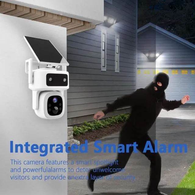 Alt view image 5 of 6 - Solar Cellular Security Camera Outdoor Wireless,128GB SD Card, Lifetime Free Data&No Monthly Fee, No WiFi, 360° PTZ, 2K Night Vision, Human Tracking, PIR, 2-Way Audio, IP66 Waterproof
