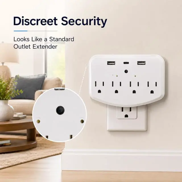 Alt view image 5 of 7 - HD 1080P Hidden Camera WiFi, Wall Outlet Cam with Motion Detection, Cam for Home Security, WiFi Wall-Mounted Bullet Cameras, Suitable for Home Security/Office/Elderly/Baby & Pet