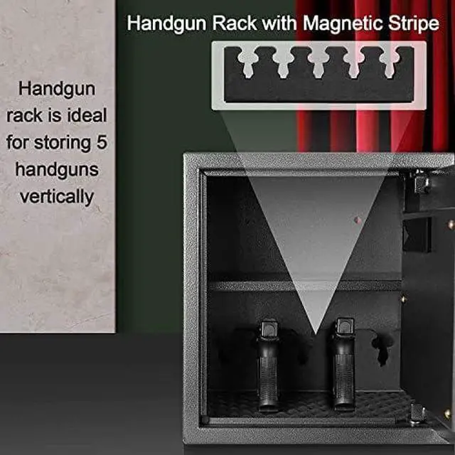 Alt view image 4 of 4 - Fireproof Waterproof Cabinet s Security Fingerprint with Programmable Digital Keypad, Steel Lock - Perfect for Home/Office/Hotel, Secure Hd, Documents, Jewelry,