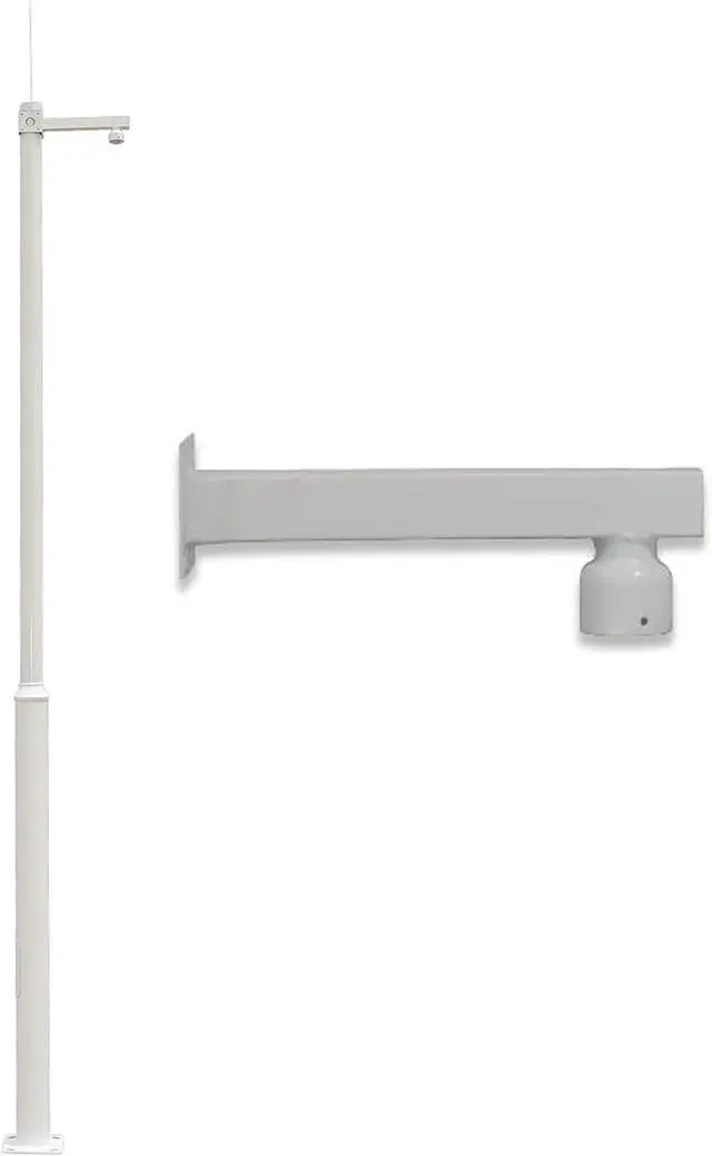 Main image of 20 Ft 10 Ft 8 Feet Security Camera Pole Mount Bracket, Universal Heavy-Duty Outdoor CCTV 24 Hr Surveillance Cameras Post with Cement Base & Lightning Rod(#C,4 m/13.1 ft)