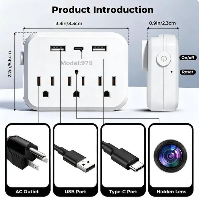 Alt view image 5 of 5 - USB Hidden Camera, 1080P HD Mini Spy Camera Wireless Hidden Nanny Cam, Small Security Camera for Home Indoor Pet Monitoring with Phone App, No Audio Function