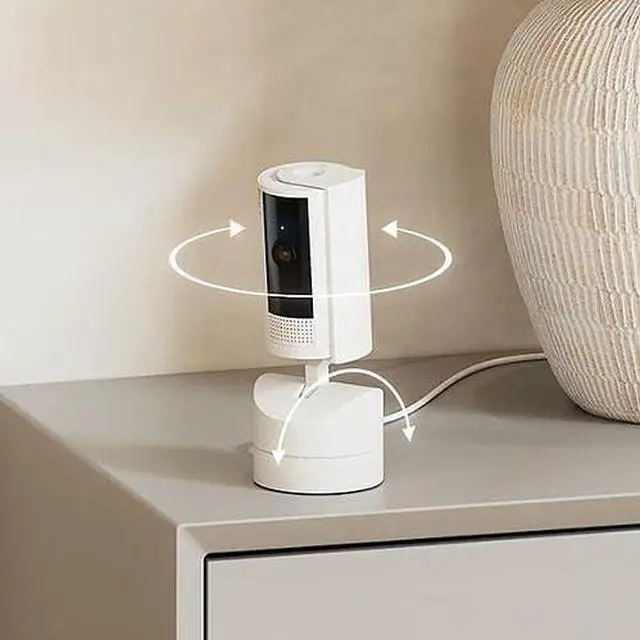 Main image of B0CG2VS5FD Pan-Tilt Indoor Security Camera, 360° Coverage, HD Video, Color Night Vision, Two-Way Audio, Motion Alerts, White