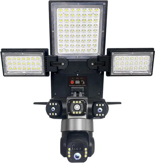 Main image of 4G/WiFi 6MP Three-Lens Street Lamp Monitoring Solar-Powered Lighting Street Lamp CCTV Network Monitoring Camera(6MP Surveillance Camera 128G)