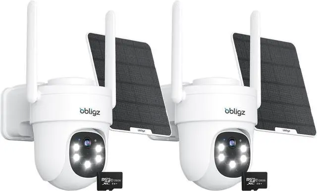 Main image of AOV Security Camera Wireless Outdoor with 6W Solar Panel,24/7 Recording Camera for Home Security, 2K Solar Cameras Outdoor Wireless, Auto Tracking360°PTZ with Night Vision(2 Pack with 128G SD Card)
